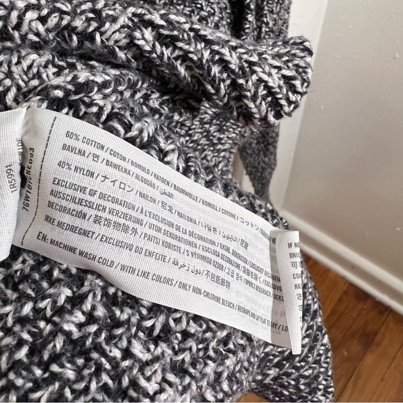 Abercrombie & Fitch Open Front Cardigan Marled Black White L - Picture 11 of 11